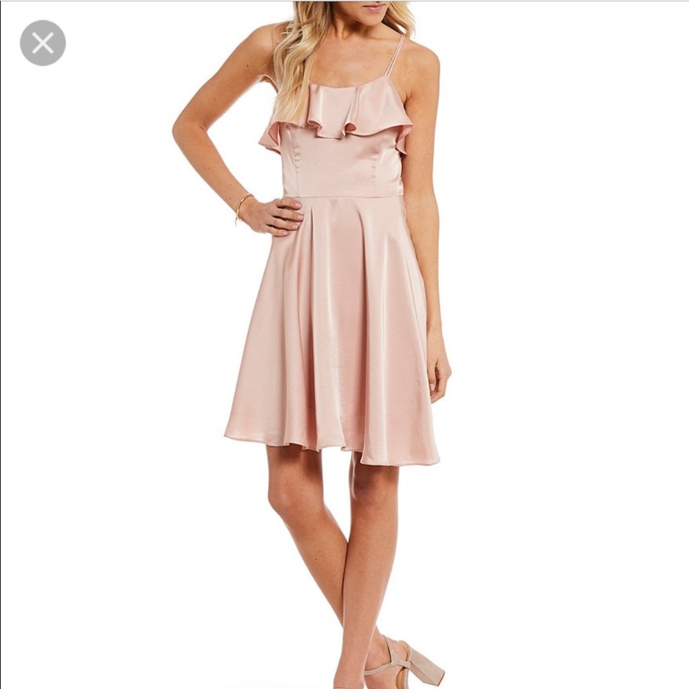 GB by Gianni Bini SPAGHETTI‎ STRAP SCOOP NECKLINE WITH RUFFLE MINI DRESS,…